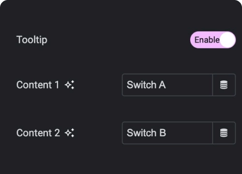 Show tooltip on switcher label hover switcher for elementor from the plus addons for elementor