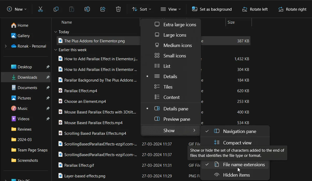 View file extension