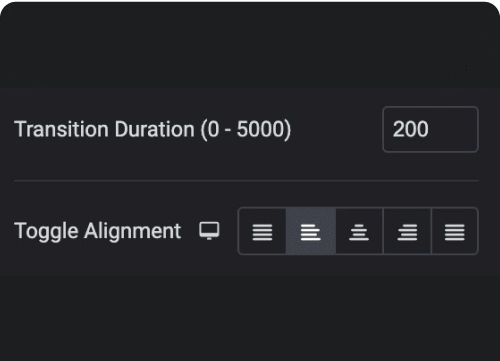 Adjust Transition Duration Alignment | The Plus Addons for Elementor Adjust transition duration alignment product search page from the plus addons for elementor