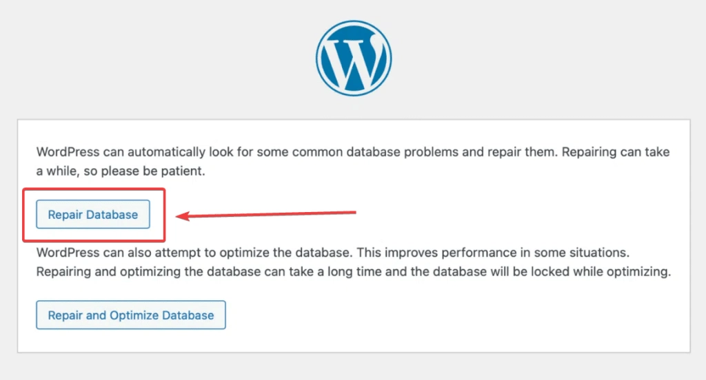 Click on repair database 1 how to fix 