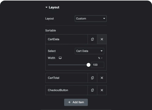 Customize cart page layout woocommerce cart page from the plus addons for elementor