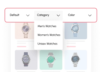 Horizontal filter woocommerce store builder for elementor from the plus addons for elementor