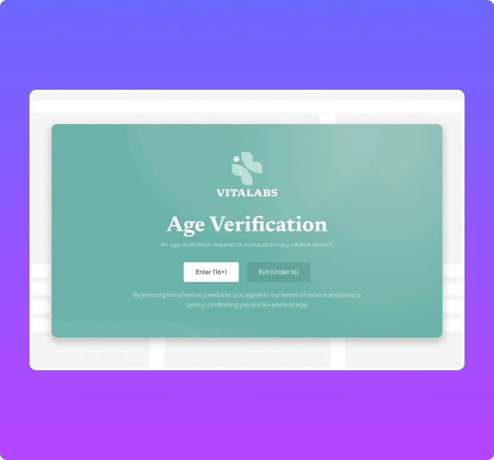 Medical site age verification popup with buttons elementor age gate verification widget [yes/no, birthdate] from the plus addons for elementor