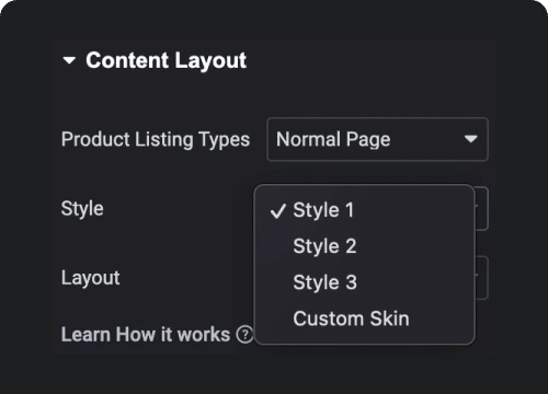 Mulitple product loop designs product listing page with ajax filters from the plus addons for elementor