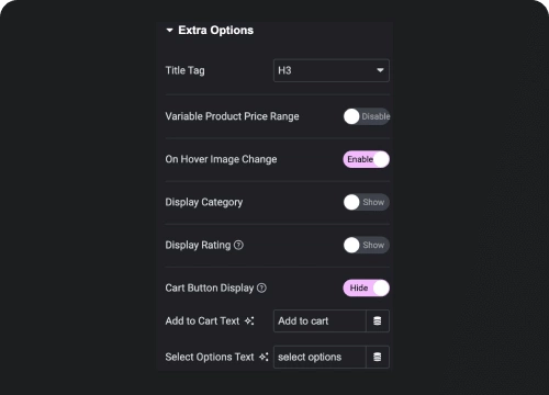Product loop customizer product listing page with ajax filters from the plus addons for elementor