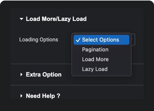 Search results loading method product category page from the plus addons for elementor