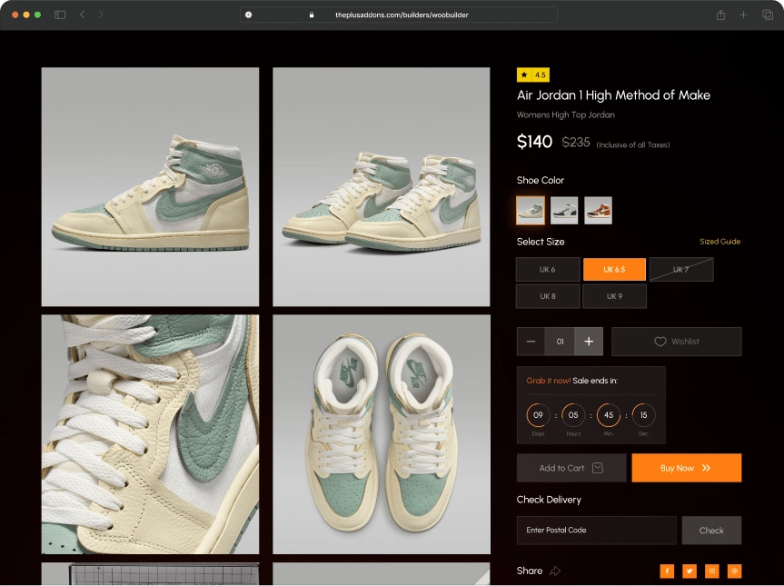 Woocommerce product single advanced after woocommerce product single page from the plus addons for elementor