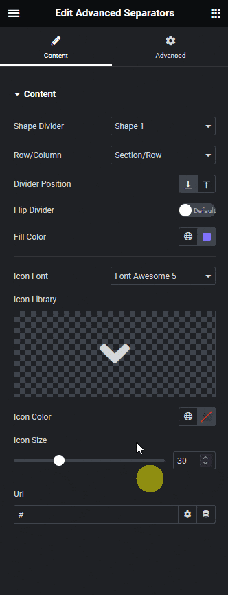 Advanced separators shape 1 how to add shape divider in elementor? From the plus addons for elementor