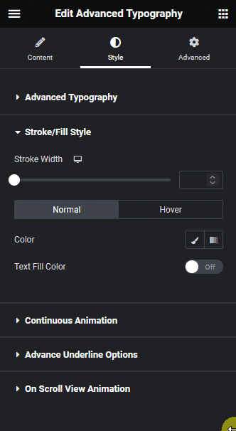 Advanced typography stroke fill style how to create text stroke outline in elementor? From the plus addons for elementor