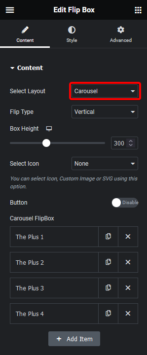 Flip box layout carousel how to connect elementor flip box with carousel remote? From the plus addons for elementor