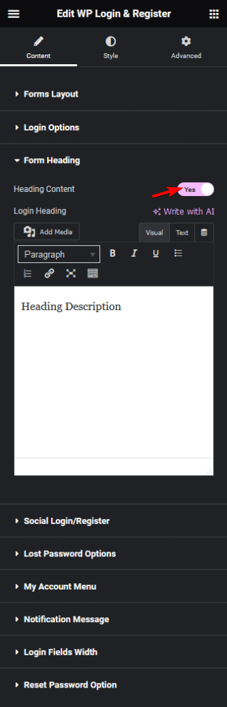 Image 6 how to create a login & register form in elementor? From the plus addons for elementor