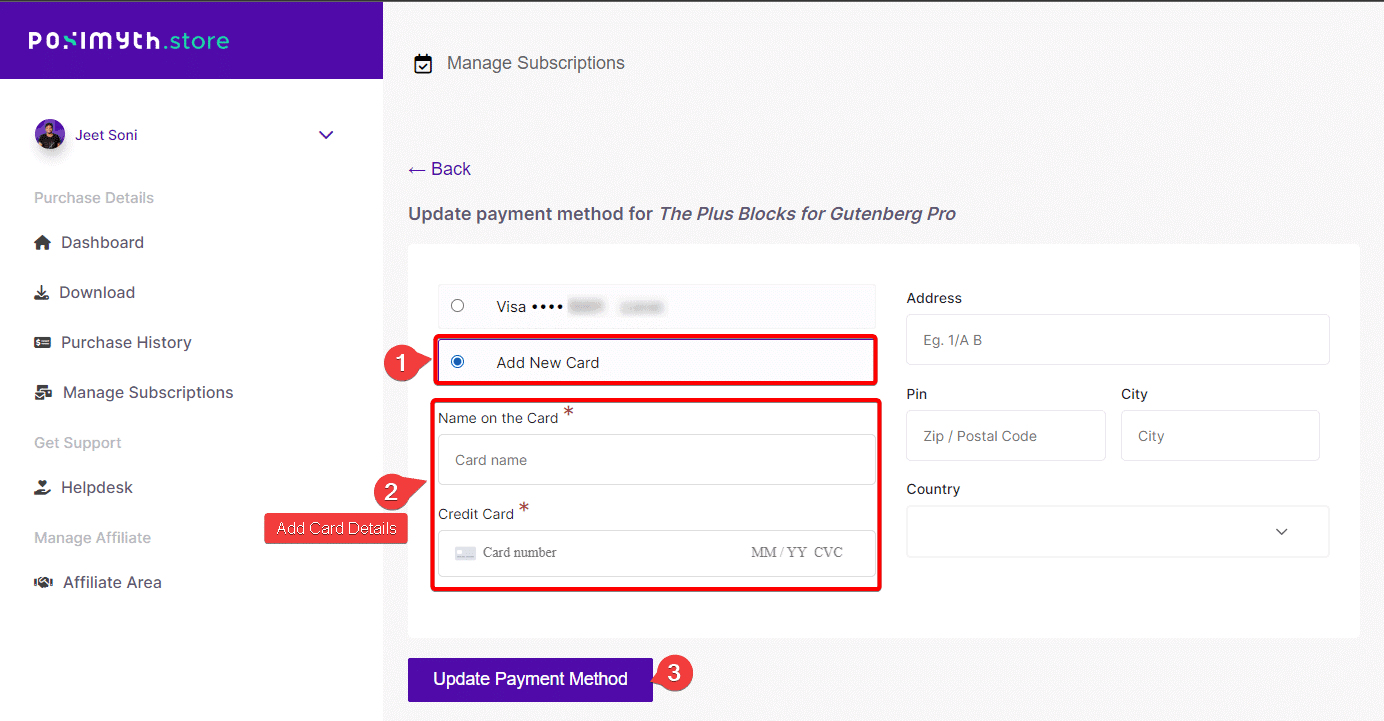 posimyth update card details 2 1 | The Plus Addons for Elementor Posimyth update card details 2 1 how to update your payment method? From the plus addons for elementor