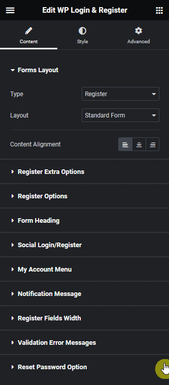 Wp login register form type register how to create a login & register form in elementor? From the plus addons for elementor