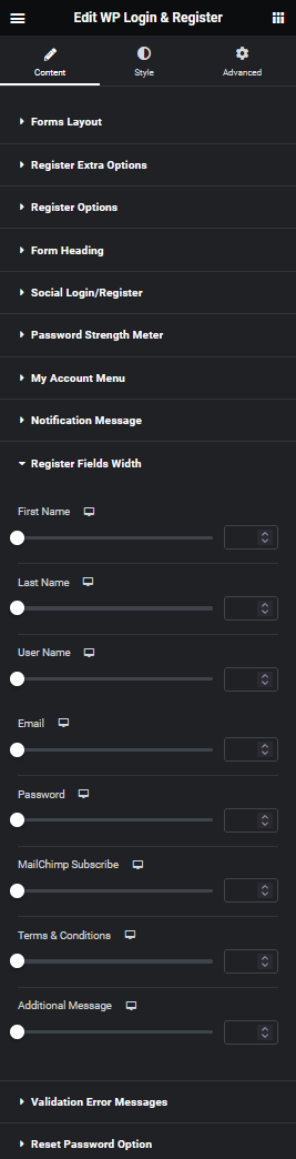 Wp login register login register field width how to create a login & register form in elementor? From the plus addons for elementor