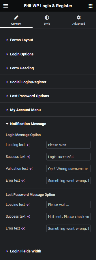 Wp login register notification message 1 how to create a login & register form in elementor? From the plus addons for elementor