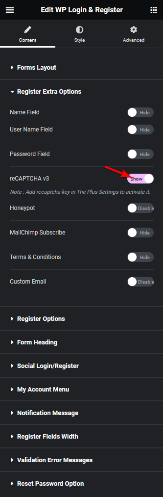 Wp login register recaptcha how to add google recaptcha in the elementor registration form? From the plus addons for elementor