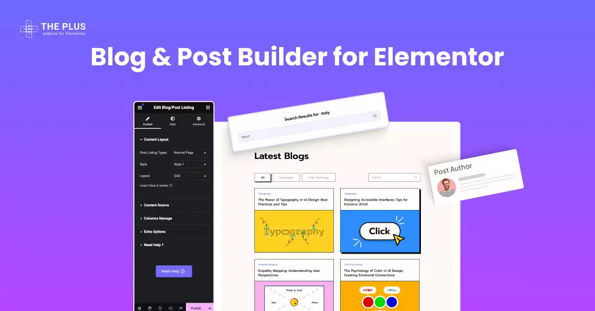 Blog builder featured image free blog builder for elementor [make blog layouts from scratch] from the plus addons for elementor