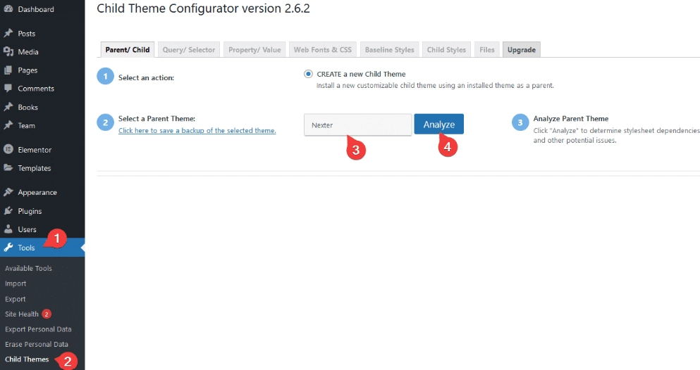 Child theme configurator