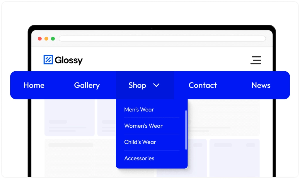 Horizontal elementor navigation menu elementor navigation menu (horizontal & vertical) from the plus addons for elementor