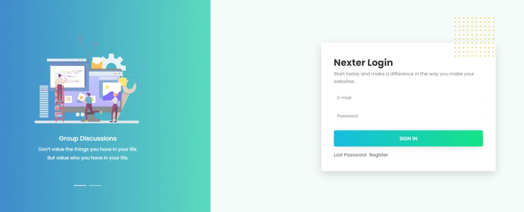 Nexter login page example 8 best login page examples [and how to replicate them] from the plus addons for elementor