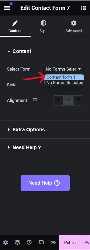 Select the form type how to style contact form 7 in wordpress [without css coding] from the plus addons for elementor