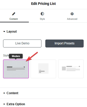 Tpae pricing list layout how to add a pricing list in elementor? From the plus addons for elementor