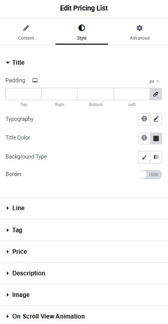 Tpae pricing list style how to add a pricing list in elementor? From the plus addons for elementor