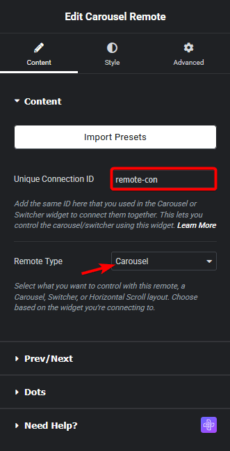 Carousel remote unique connection id new how to connect social feed carousel with remote carousel? From the plus addons for elementor