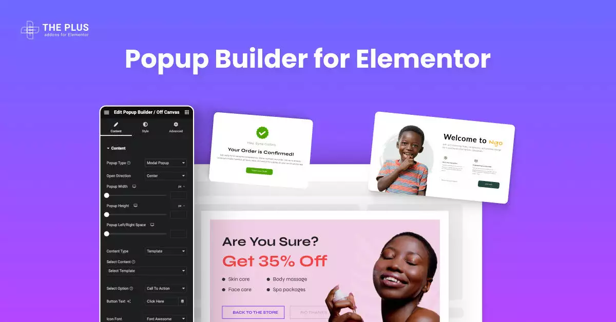 Popup builder feature image elementor popup builder [25+ ready to use templates] | the plus addons for elementor from the plus addons for elementor
