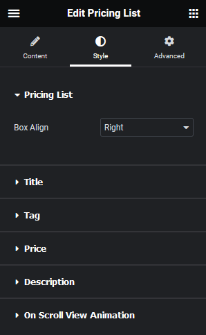 Pricing list style how to add a pricing list in elementor? From the plus addons for elementor