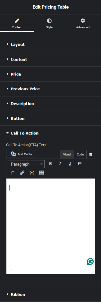 Pricing table call to action new how to add a pricing table in elementor? From the plus addons for elementor