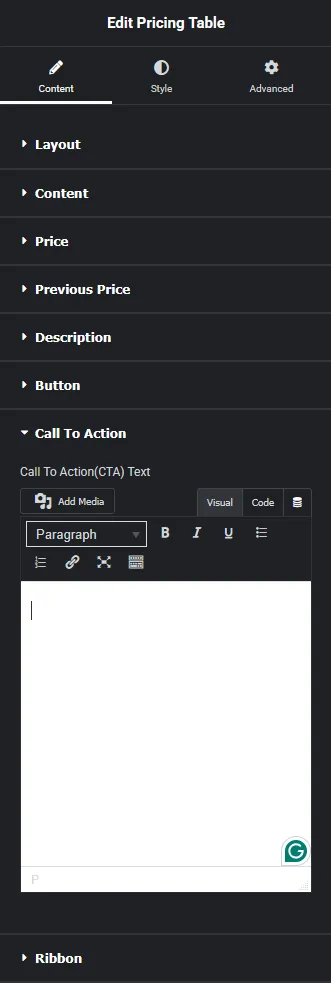 Pricing table call to action new how to add a pricing table in elementor? From the plus addons for elementor