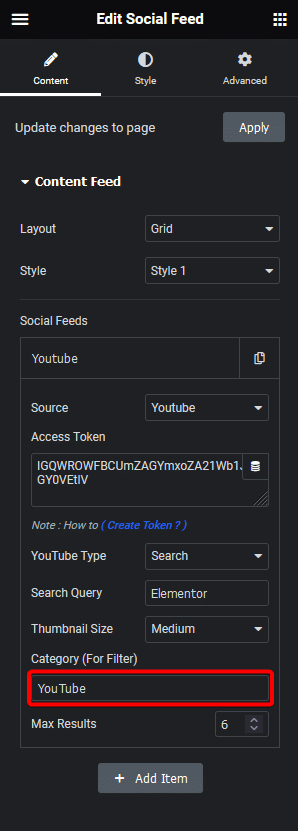 Social feed add category how to add a filter to a multi-social media wall feed in elementor? From the plus addons for elementor