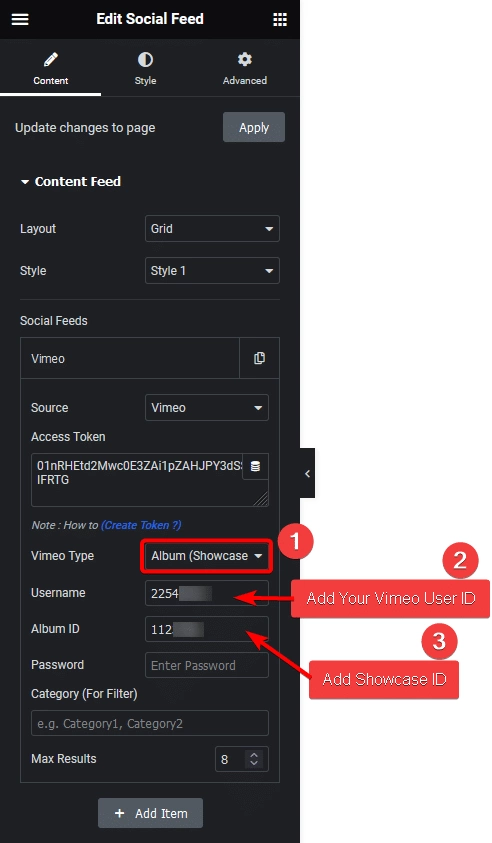 Social feed vimeo album video how to add vimeo channel feed in elementor? From the plus addons for elementor