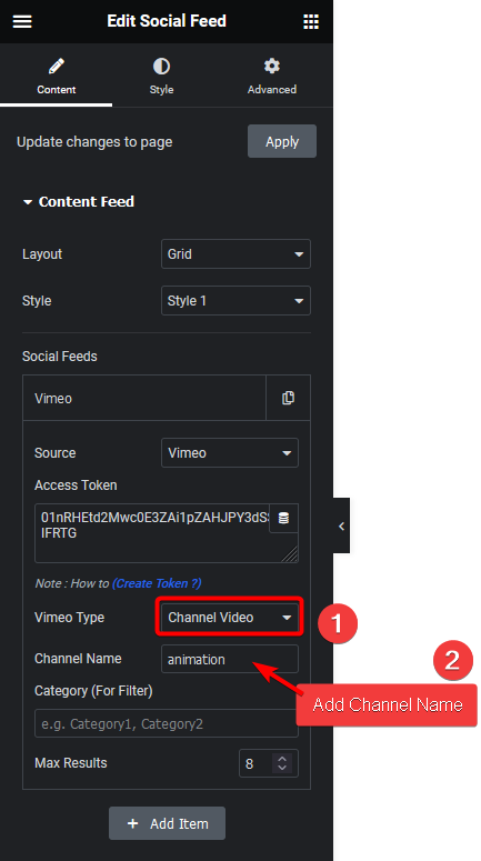 Social feed vimeo channel video how to add vimeo channel feed in elementor? From the plus addons for elementor