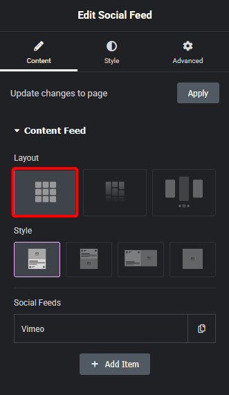 Social feed vimeo grid new how to add vimeo channel feed in elementor? From the plus addons for elementor