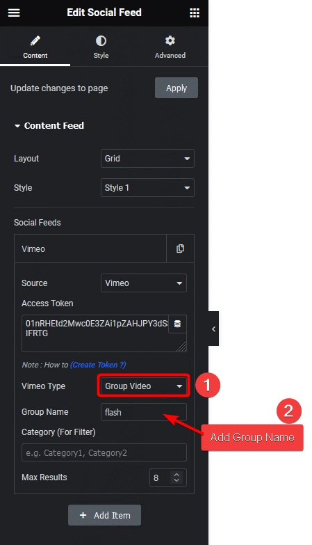 Social feed vimeo group video how to add vimeo channel feed in elementor? From the plus addons for elementor