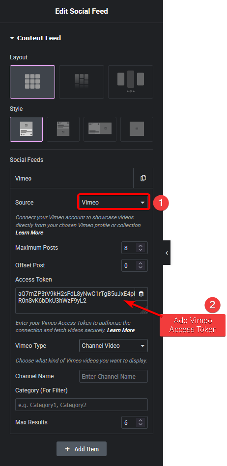Social feed vimeo new how to add vimeo channel feed in elementor? From the plus addons for elementor