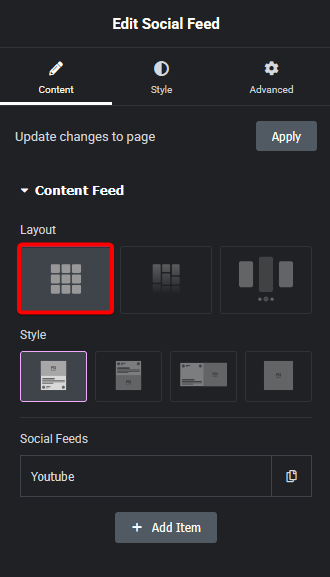 Social feed youtube grid new how to add live youtube video feed in elementor? From the plus addons for elementor