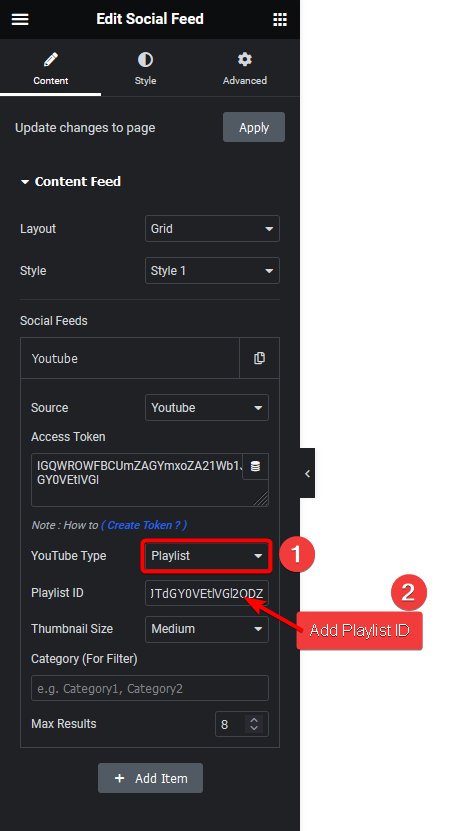 Social feed youtube playlist how to add live youtube video feed in elementor? From the plus addons for elementor
