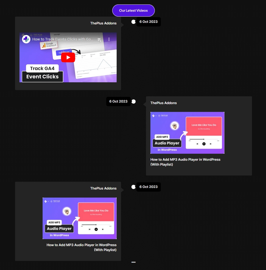 Timeline iframe html demo how to add iframe content in elementor timeline? From the plus addons for elementor