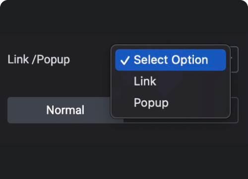 Add link or trigger popup on click image cascading for elementor from the plus addons for elementor