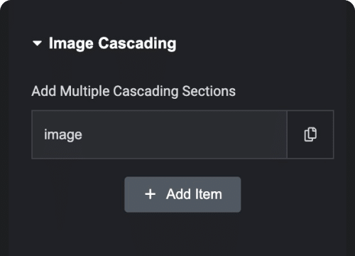 Add multiple images for cascading image cascading for elementor from the plus addons for elementor
