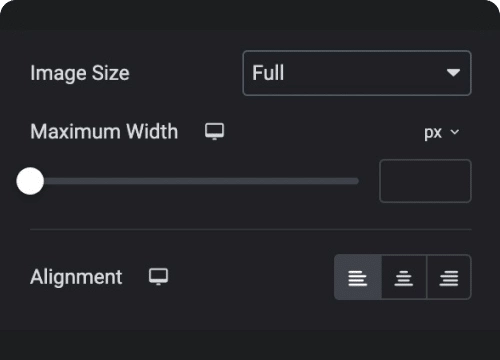 Adjust width alignment  blog post featured image for elementor from the plus addons for elementor