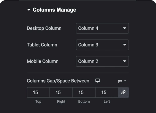 Column manager elementor image gallery [grid, carousel, metro, masonry layouts] from the plus addons for elementor