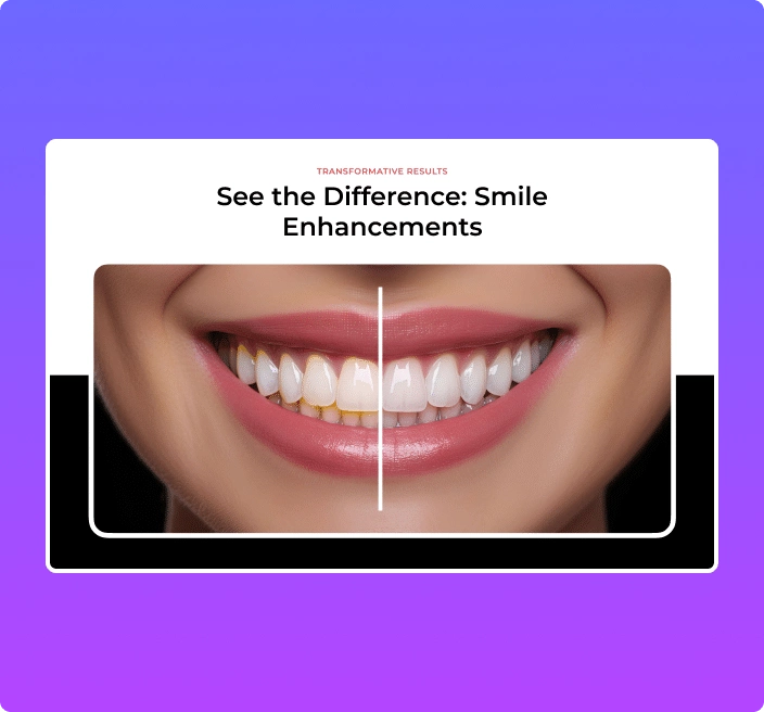 Dental website vertical before and after comparison before after image comparison slider for elementor from the plus addons for elementor