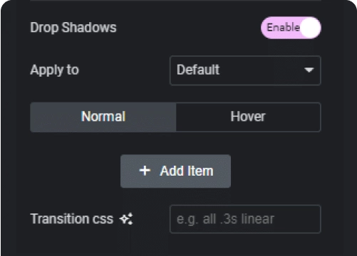 Drop shadows neumorphism from the plus addons for elementor