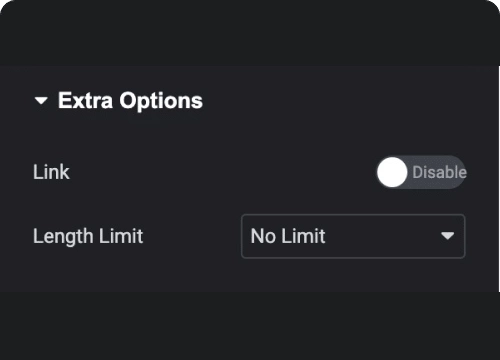 Enable link or text limits blog post title for elementor from the plus addons for elementor