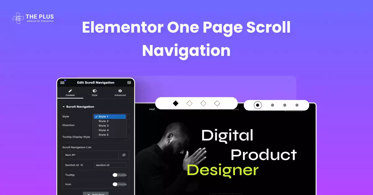 Feature image one page navigation elementor one page scroll navigation from the plus addons for elementor