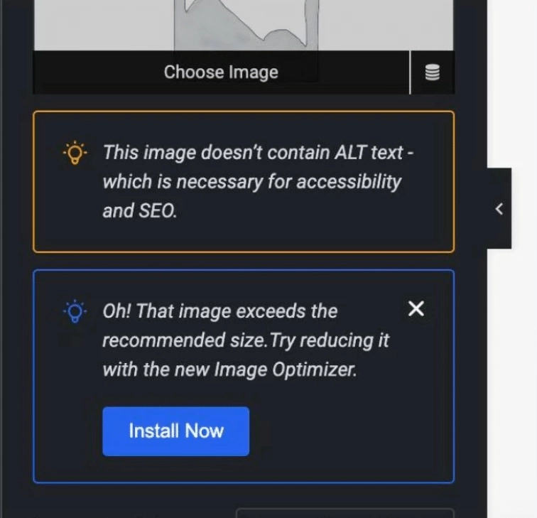 Image optimization recommendations in elementor how to hide elementor's image optimization & 'try ai' ads? From the plus addons for elementor